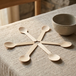 <span class=keywords><strong>GoGreen</strong></span> Marken-Holz-Eiscreme-Löffel, biologisch abbaubar, aus natürlichem Birkenholz, 110 mm, für Eis am Stiel, Dessertlöffel, für Schulanfang und Partys - Product Image 1