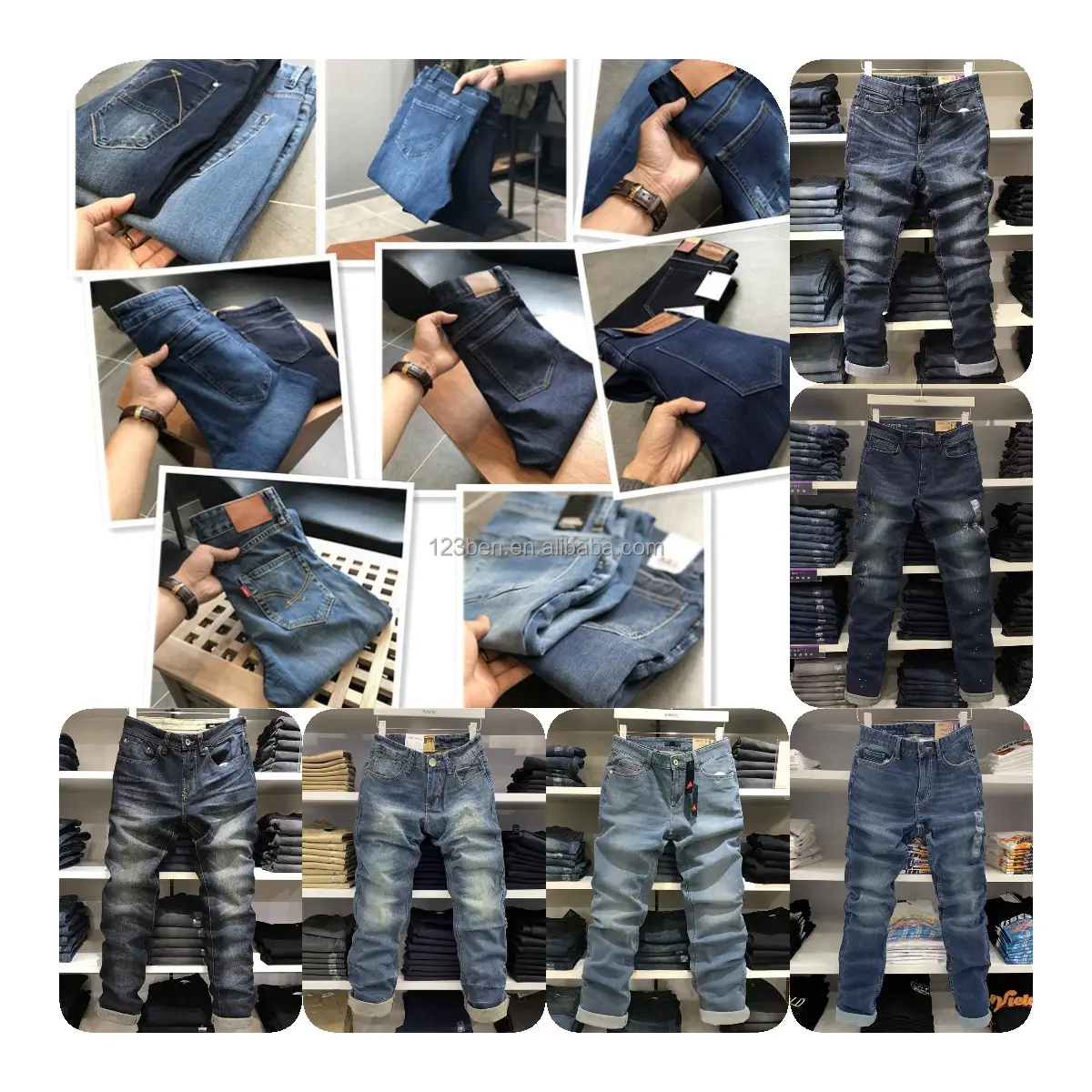 Jeans Wholesale Denim Men's Jeans Denim Men's Slim Slim Cotton Pants Fashion Blue Denim Men's Jeans Plus Size Pants