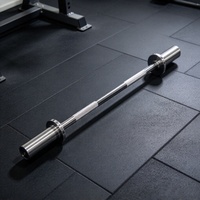 Barre de musculation en acier massif avec poignée moletée pour entraînement de force à domicile ou en salle de sport commerciale