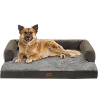 Coussin pour chien en peluche avec mousse orthopédique en forme de boîte à œufs, imperméable, antidérapant, pour grands chiens, lavable, vente en gros d'usine sur mesure