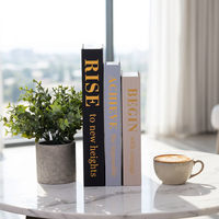 Lot de 3 boîtes de rangement décoratives en forme de faux livre pour bureau à domicile, avec impression graphique inspirante, vente en gros