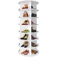 Zapatero de Madera Inteligente, Duradero y Ecológico, Giratorio 360 Grados, de Altura Completa, con Espejo y Puerta, Mueble Moderno para el Hogar y el Pasillo