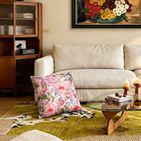 Housse de coussin imprimée moderne en polyester doux avec fermeture éclair