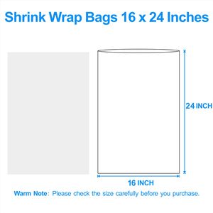 <b>Heat</b> Shrink <b>Wrap</b> Bags 100Pcs 16x24 Inches POF Plastic Laminated Disposable <b>Heat</b> Seal For Gift Craft Packaging - Product Image 5