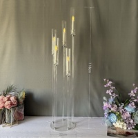 Bougeoir transparent décoratif en forme de pilier, porte-bougie de mariage, candélabre en acrylique pour décoration de mariage, centre de table