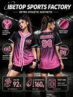 Uniforme de baseball en polyester 170g, livraison directe d'usine, séchage rapide, impression par transfert thermique, logo personnalisé, design gratuit