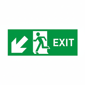 Salida a la izquierda, luz de emergencia fotoluminiscente con icono de flecha descendente - Product Image 2