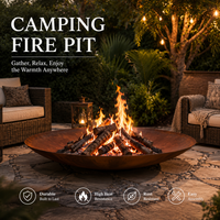 Grande Brasero en Acier Corten pour l'Extérieur, Cheminée à Bois pour Jardin, Patio, Camping et Décoration de Réunions en Plein Air