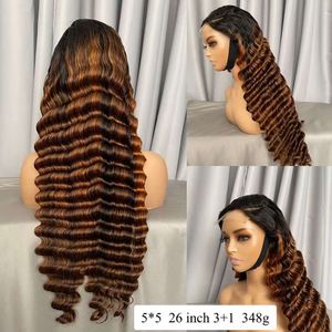 Perruque de cheveux humains ondulés brun roux auburn, avec dentelle HD 13x6, sans colle, pré-épilée - Product Image 4