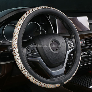 Vente d'Usine Tersline Housse de Volant en PU Rose Fille à 3 Branches avec Strass, Diamants en Cristal Scintillants, Respirante et Antidérapante pour <span class=keywords><strong>Auto</strong></span> - Product Image 4