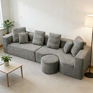 Sofá Modular de Chenilla Color Mostaza, Impermeable, Compacto, para Apartamentos Pequeños, Balcón, Salón, Malla Transpirable - Product Image 4