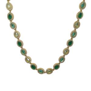 Crystal <b>Necklace</b> 316L Stainless Steel PVD Gold Plating Sustainable Resistant Jewelry for Women - Product Image 1