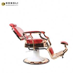 Chaise de Salon en cuir moderne haut de gamme luxe beauté barbier hommes chaise de cheveux or hauteur réglable meubles élégants pour la maison - Product Image 4