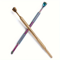 Pousse-cuticules métallique personnalisé avec logo, double embout, vente en gros, outils de manucure, forme fer à cheval, argent, or, plusieurs couleurs