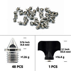 Không có biểu tượng 48 pcs 4.8mm 3/16 "theo dõi & lĩnh vực kim tự tháp gai Giày thay thế độ cứng cao thép hợp kim chạy nước rút chạy xuyên quốc gia - Product Image 3