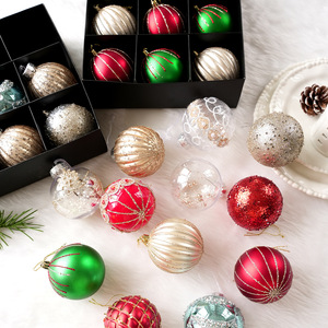 Juego de Adornos Navideños de Bolas de Navidad Vintage de Lujo con Purpurina, 80 mm/3.15 Pulgadas, Adornos Colgantes para Árbol de Navidad, Decoración Navideña - Product Image 2