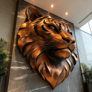 Statue en bronze d'animal réaliste en laiton sur mesure pour <span class=keywords><strong>le</strong></span> hall d'hôtel, <span class=keywords><strong>le</strong></span> <span class=keywords><strong>restaurant</strong></span>, la décoration de cheminée, la sculpture murale, <span class=keywords><strong>le</strong></span> Nouvel An chinois - Product Image 6