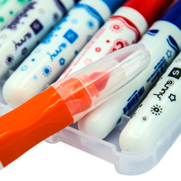 Vente à chaud de stylos aquarelle triangulaires 12 couleurs, boîte en plastique en fibre de feutre OEM vente en gros de marqueurs d'art à l'encre lavable non toxique