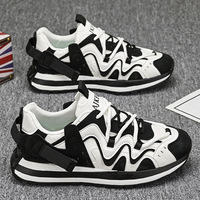 Chaussures décontractées européennes pour hommes à lacets, semelle extérieure en plastique, semelle épaisse, style Dad Shoes, printemps automne, respirantes, imperméables, en maille