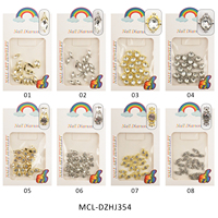 Décorations d'ongles scintillantes - Ensemble de 8 breloques métalliques assorties pour ongles, bijoux de luxe en diamant 3D pour manucure en salon et à domicile