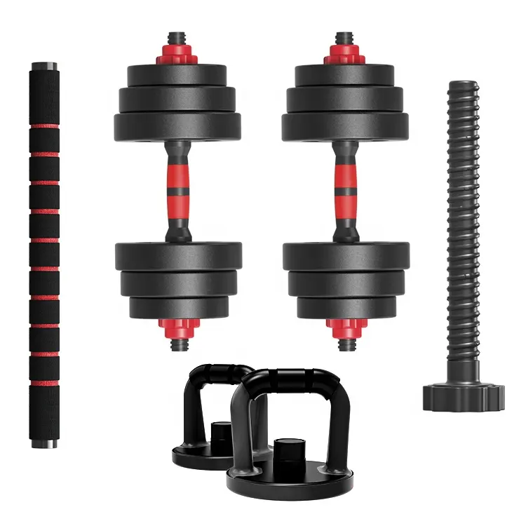 Dumbbell de cimento com 20kg, halteres destacáveis ajustáveis de cimento, 40 kg, conjunto de halteres de barra dourada