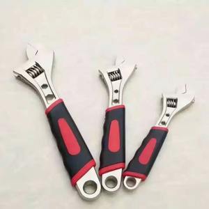 Jeu de clés à molette réglables métriques en acier au carbone, à mâchoires dentelées, qualité industrielle, avec poignée à douille pour la plomberie et les réparations mécaniques - Product Image 2