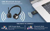 Casque sans fil professionnel Bluetooth V5.2 avec microphone antibruit AI pour travail à distance/centre d'appels/zoom/classe en ligne
