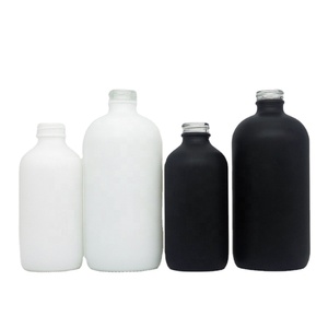 Bouteille en verre Boston noir mat de 250 ml, 500 ml, 8 oz, 16 oz avec bouchon pompe en bambou, pulvérisateur d'eau pour le maquillage, pulvérisateur de jardin - Product Image 3