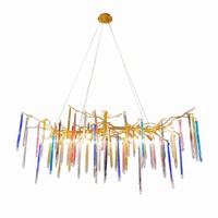 Lampe moderne en cristal, lustre élégant en forme de branche en cristal pour le salon et la salle à manger