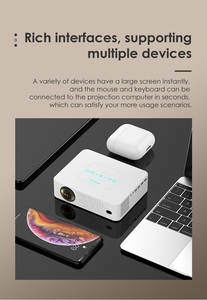 Proyector de películas portátil Y2 mejorado con lámpara LED de máxima resolución 1080P Full HD 4K para uso en interiores y exteriores <span class=keywords><strong>WiFi</strong></span> 6 enchufe de EE. UU. - Product Image 6