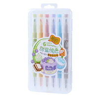 Surligneur parfumé double pointe personnalisé avec logo, marqueur de papeterie pour étudiants, marqueur de couleur, surligneur de poche