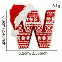 Patchs brodés à repasser pour Noël, 26 lettres de l'alphabet, pour vêtements, sacs, chapeaux, décoration