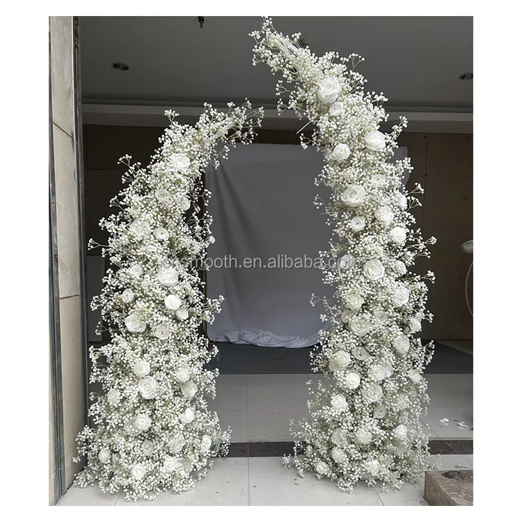 Wholesale New Baby Breath Arch White Wedding Floral Artificial Flower Silk Wedding Arch for wedding