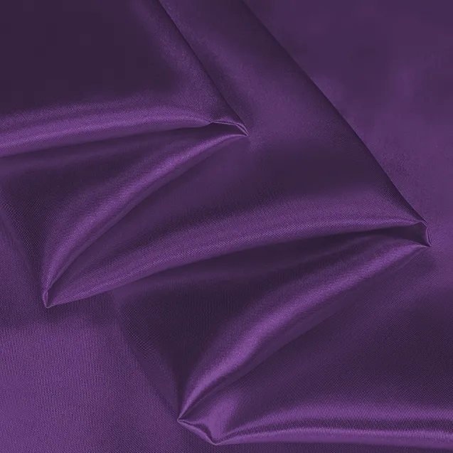 Satin de soie douce haute densité 100% tissu de satin violet de soie de polyester