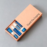 Encre de soja mat outils de maquillage emballage Offre Spéciale populaire tiroir soins de la peau ensemble de voyage boîte de papier Logo personnalisé Deluxe Slide boîte cosmétique