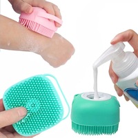Brosse de bain pour animaux de compagnie, brosse de douche pour chiens et chats, exfoliant en silicone, cartouche de bulles de douche intégrée, produits de nettoyage pour animaux de compagnie OEM, durables
