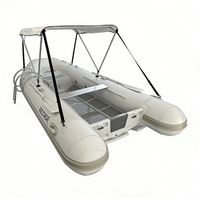 Bateau pneumatique RHIB de 13,8 pieds pour 7 personnes, en Hypalon Achilles, avec échelle, boîte de rangement avant étanche verrouillable et auvent pliable pour le sauvetage