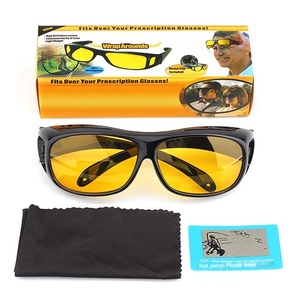 Night Vision Anti Glare Polarized Clip On Driving Glasses Lens Sunglasses J4k2