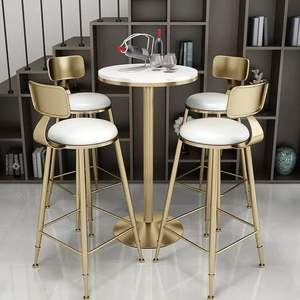 Silla de Bar Alta para el Hogar, Estilo Nórdico, Metal de Lujo, Terciopelo Dorado, Cuero para Cocina, Taburetes Modernos, Muebles de Bar - Product Image 3