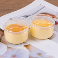 5oz 145ml Japanse voedselveilige PP wegwerp puddingbekers met deksels, hittebestendig, blanco logo voor cake en snoep