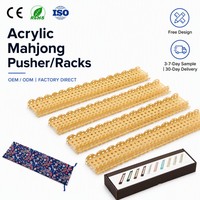 Maßgefertigtes Großhandels-Acryl-Mahjong-Gestell in Schildpattfarbe, Amerikanischer Mahjong-Schieber, Wellenförmiges Mahjong-Gestell, Amerikanisches Mahjong-Gestell