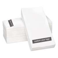 Vente en gros de couverts de salle à manger de couleur personnalisée de luxe Serviettes de poche Serviette en papier jetable au toucher du lin 1 pli gratuit dans un sac