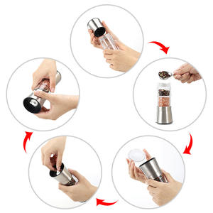 Molinillo Manual <span class=keywords><strong>de</strong></span> acero inoxidable <span class=keywords><strong>de</strong></span> doble cabeza dos en uno, granos <span class=keywords><strong>de</strong></span> pimienta, <span class=keywords><strong>sal</strong></span> marina rosa, polvo <span class=keywords><strong>de</strong></span> especias <span class=keywords><strong>de</strong></span> cocina - Product Image 5