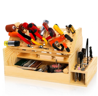 Support de rangement multifonctionnel en bois pour tournevis, marteaux et clés – Organisateur d'outils pour établi