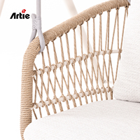 Artie Meubles de balcon extérieur deux places balançoire chaise de jardin moderne en osier balançoire suspendu oeuf chaise avec support en métal