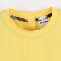 Robe d'été pour filles BEMIDJI 2025 en coton doux, tendance, mignonne, à manches courtes, col rond, unie, respirante, longueur genou, coupe trapèze, boutonnée