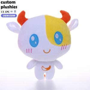 Mascotte Aziendale con Espressione <span class=keywords><strong>Sorridente</strong></span> Prodotta in Fabbrica, Giocattolo di Peluche Ricamato 25cm, Super Morbido, Imbottito in Cotone PP - Product Image 1