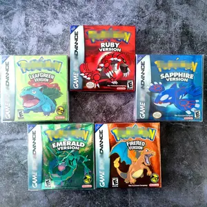 Sıcak NTSC/abd versiyonu Video oyunları pokemon oyunu erkek Advance gba için kutu ile