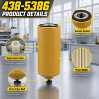 Filtre séparateur eau-carburant CAT 438-5386 à haute efficacité, à visser, pour moteurs diesel d'excavatrices, chargeuses, camions et générateurs