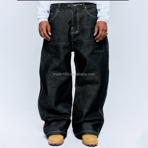 Pantalones Vaqueros Personalizados Extra Grandes de Mezclilla Gruesa de 14 Oz, Diseño Reversible, Jeans de Moda para Hombre, Pantalones de Pierna Recta, Jeans Holgados - Product Image 4